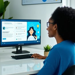 A virtual care provider supporting a patient with accessible mental health services.