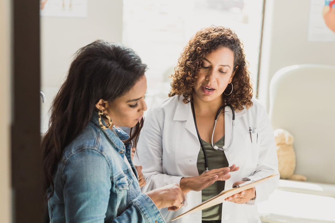 Virtual primary care doctor conducting visit