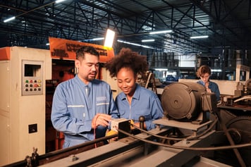 Manufacturing employees accessing virtual care through First Stop Health to improve healthcare access across a multi-state workforce.
