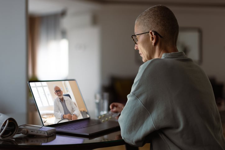 Employee speaking with a virtual primary care provider during a chronic condition management appointment