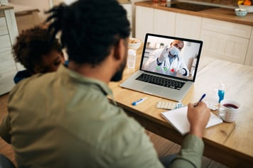 Virtual doctor appointment with patient 