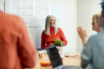 Business woman smiling